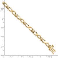 14K Yellow Gold 0.50ct Lab Grown Dia VS SI+ G+ Comp Infinity Bracelet, 7.25" view 4