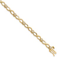 14K Yellow Gold 0.50ct Lab Grown Dia VS SI+ G+ Comp Infinity Bracelet, 7.25" view 1