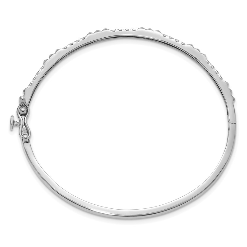 True Origin 14k White Gold 1/2 carat Lab Grown Diamond VS D E F 6.75 inch Bangle