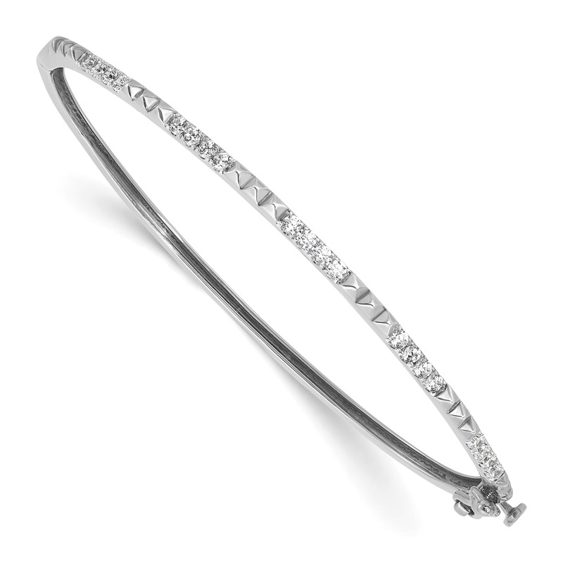 True Origin 14k White Gold 1/2 carat Lab Grown Diamond VS D E F 6.75 inch Bangle