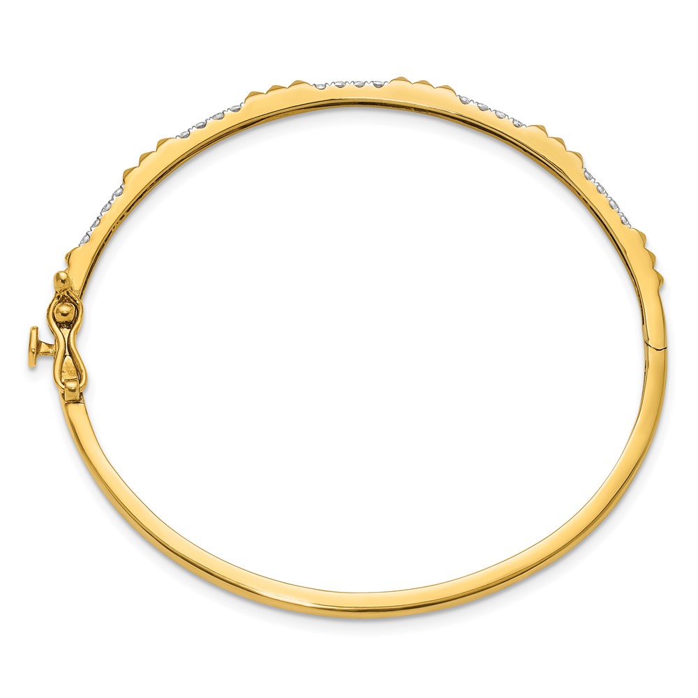 True Origin 14k 1/2 carat Lab Grown Diamond VS D E F 6.75 inch Bangle (BM9952-050-YLD)