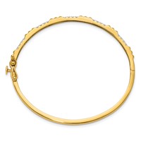 True Origin 14K Yellow Gold 0.50 Carat Lab Grown Diamond VS+ F+ Complete Bangle, 6.75" view 2