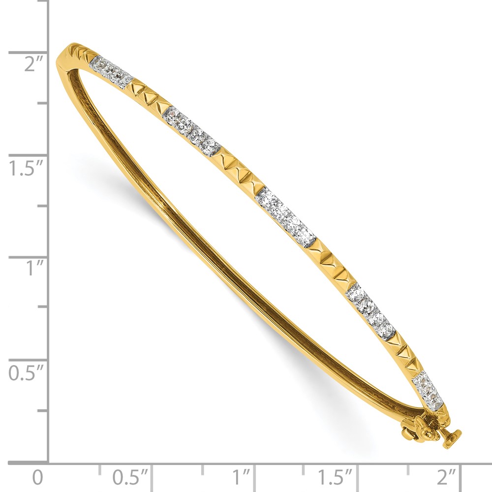 True Origin 14k 1/2 carat Lab Grown Diamond VS D E F 6.75 inch Bangle (BM9952-050-YLD)