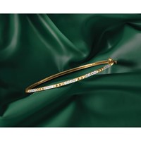 True Origin 14K Yellow Gold 0.50 Carat Lab Grown Diamond VS+ F+ Complete Bangle, 6.75" view 5