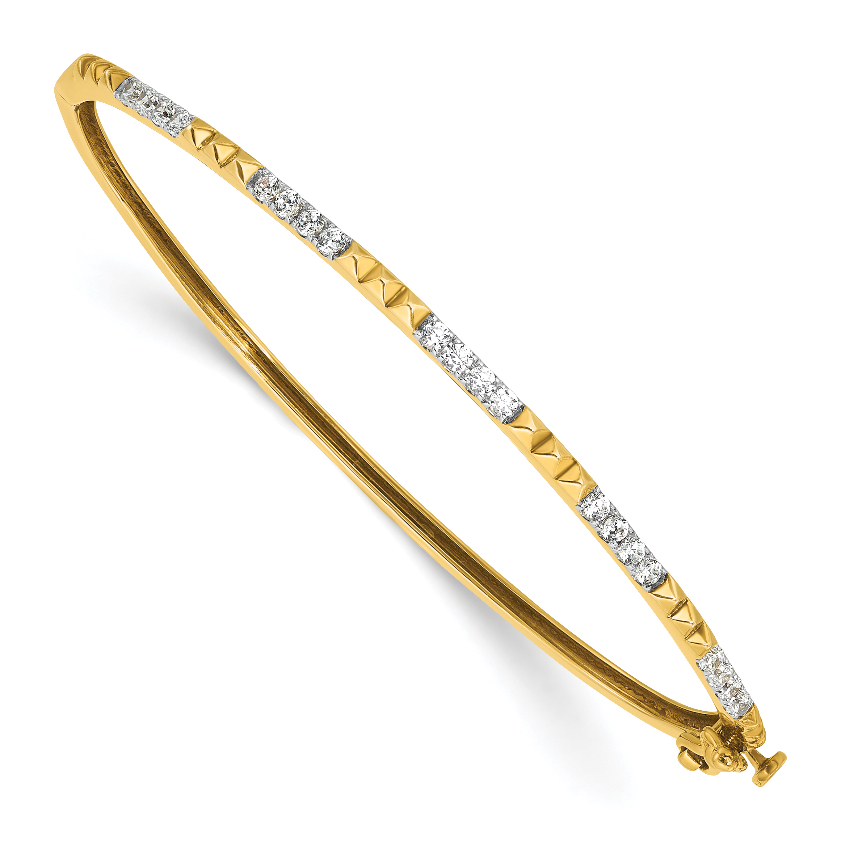 True Origin 14k 1/2 carat Lab Grown Diamond VS D E F 6.75 inch Bangle (BM9952-050-YLD)