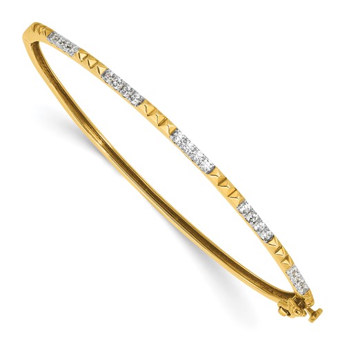 True Origin 14K Yellow Gold 0.50 Carat Lab Grown Diamond VS+ F+ Complete Bangle, 6.75"