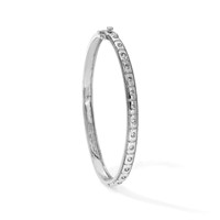 True Origin 14K White Gold 0.50 Carat Lab Grown Diamond VS+ F+ Complete Bangle, 6.75" view 4