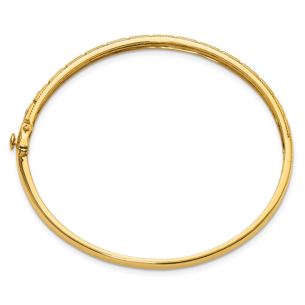 True Origin 14k 1/2 carat Lab Grown Diamond VS D E F 6.75 inch Bangle (BM9953-052-YLD)