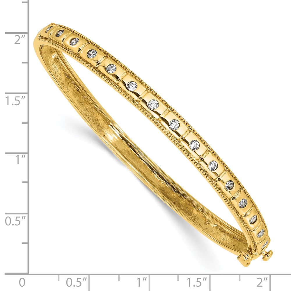 True Origin 14k 1/2 carat Lab Grown Diamond VS D E F 6.75 inch Bangle (BM9953-052-YLD)