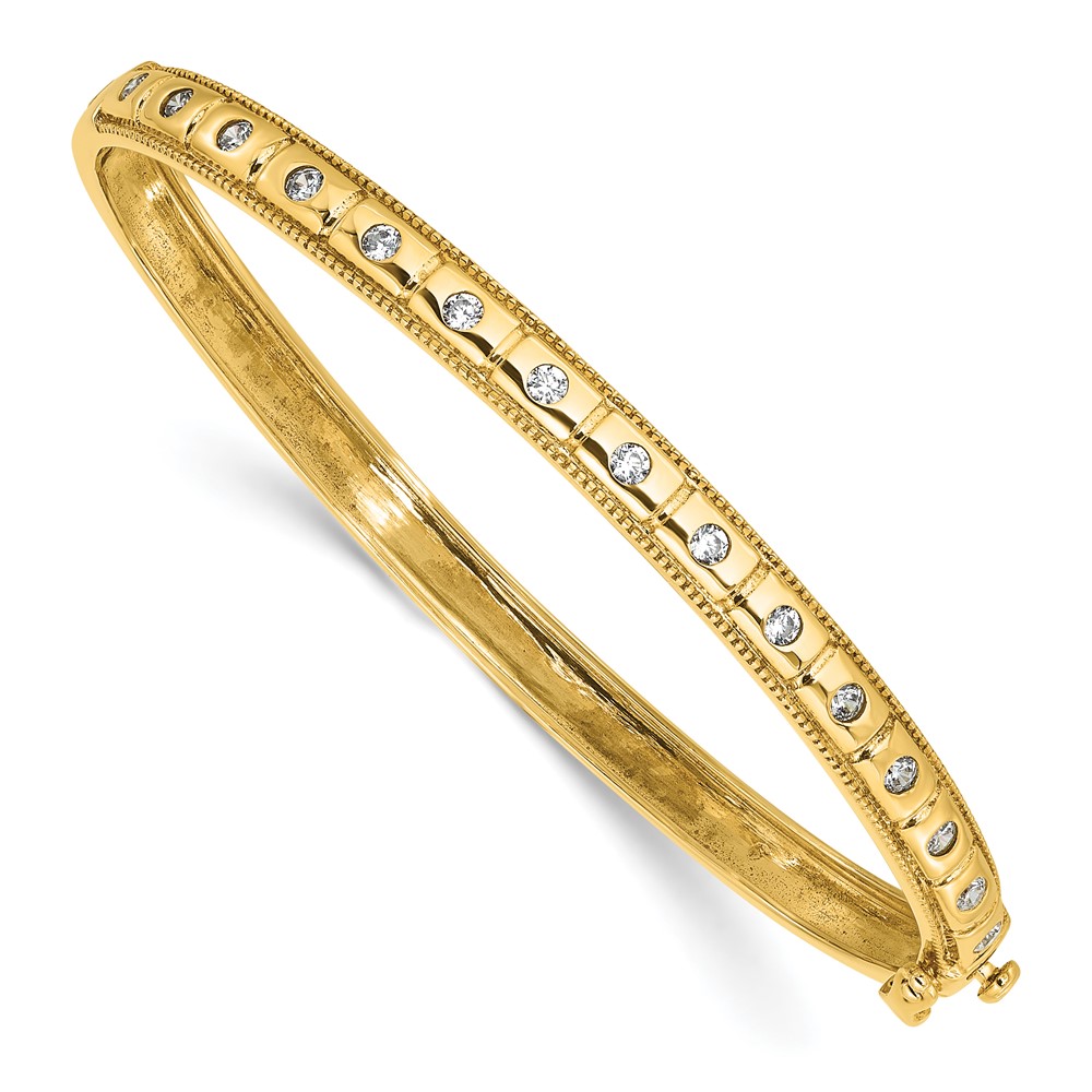 True Origin 14K Yellow Gold 0.50 Carat Lab Grown Diamond VS+ F+ Complete Bangle, 6.75"