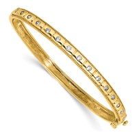 True Origin 14K Yellow Gold 0.50 Carat Lab Grown Diamond VS+ F+ Complete Bangle, 6.75" view 1