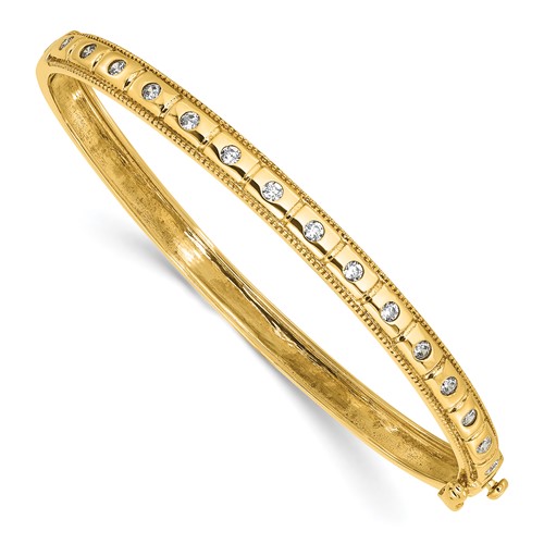 True Origin 14K Yellow Gold 0.50 Carat Lab Grown Diamond VS+ F+ Complete Bangle, 6.75"