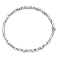 True Origin 14K White Gold 2.17 Carat Lab Grown Diamond VS+ F+ Complete Link Bracelet, 7" view 2