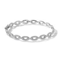 True Origin 14K White Gold 2.17 Carat Lab Grown Diamond VS+ F+ Complete Link Bracelet, 7" view 4