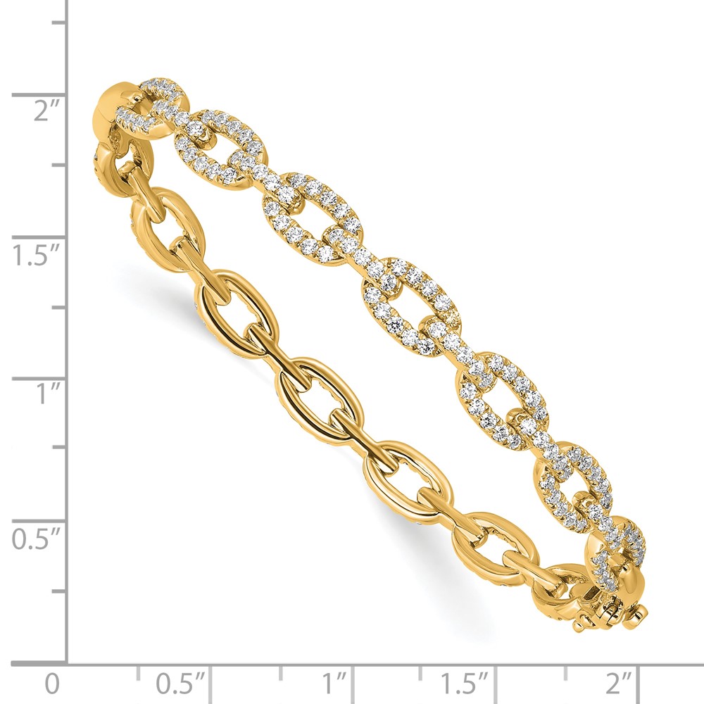 True Origin 14k 2 1/6 carat Lab Grown Diamond VS D E F 7 inch Link Bangle (BM9954-217-YLD)