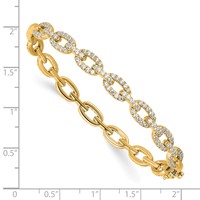 True Origin 14K Yellow Gold 2.17 Carat Lab Grown Diamond VS+ F+ Complete Link Bracelet, 7" view 3