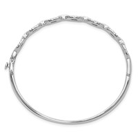 True Origin 14K White Gold 1 Carat Lab Grown Diamond VS+ F+ Complete Link Bangle, 6.75" view 2