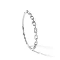 True Origin 14K White Gold 1 Carat Lab Grown Diamond VS+ F+ Complete Link Bangle, 6.75" view 4