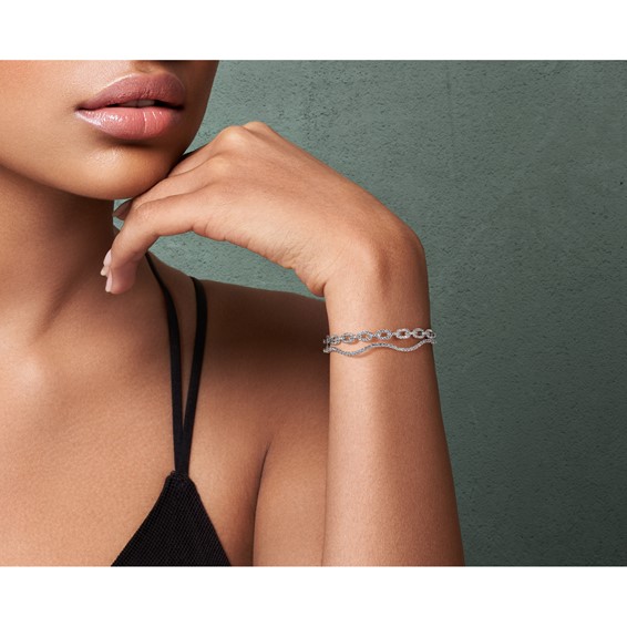 True Origin Lab Grown Diamond Wavy Bangles