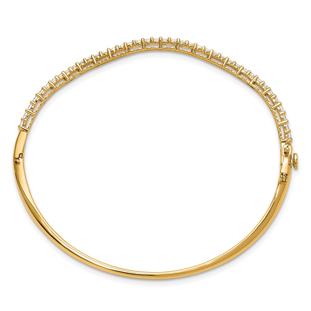 True Origin 14k 1 carat Lab Grown Diamond VS D E F 6.25 inch Fancy Wavy Bangle (BM9956-101-YLD)