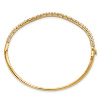 True Origin 14K Yellow Gold 1 Carat Lab Grown Diamond VS+ F+ Complete Wavy Bangle, 6.25" view 2
