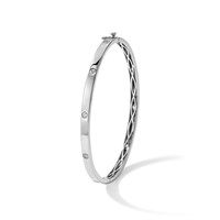 True Origin 14K White Gold 0.75 Carat Lab Grown Diamond VS+ F+ Complete Bangle, 6.75" view 3
