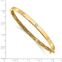 True Origin 14K Yellow Gold 0.75 Carat Lab Grown Diamond VS+ F+ Complete Bangle, 6.75" view 3