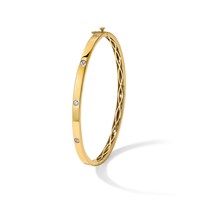 True Origin 14K Yellow Gold 0.75 Carat Lab Grown Diamond VS+ F+ Complete Bangle, 6.75" view 4