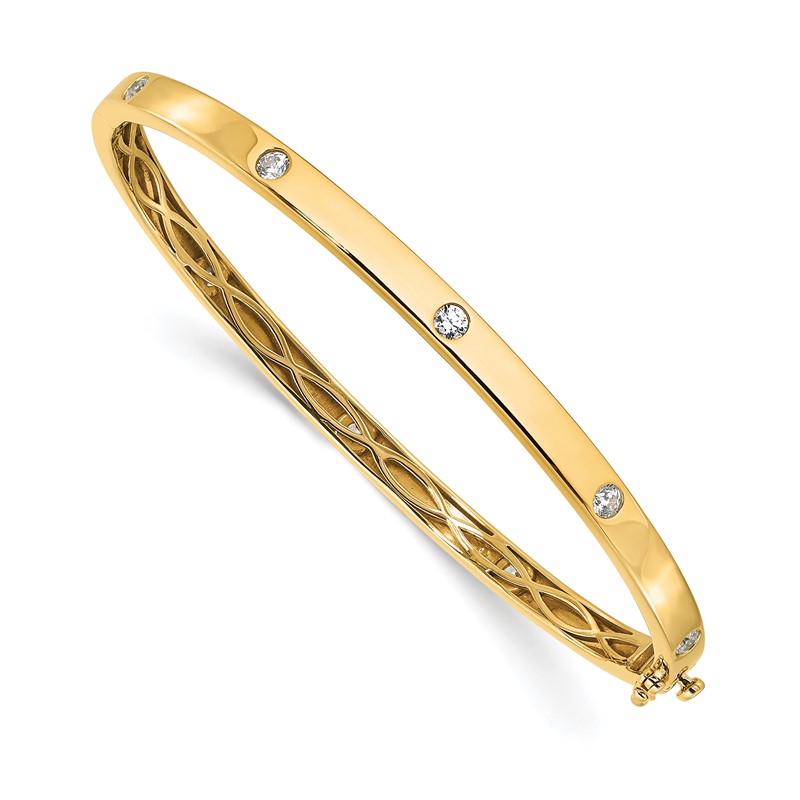 True Origin 14k 3/4 carat Lab Grown Diamond VS D E F 6.75 inch Bangle