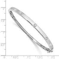True Origin 14K White Gold 0.75 Carat Lab Grown Diamond VS+ F+ Complete Bangle, 6.75" view 2