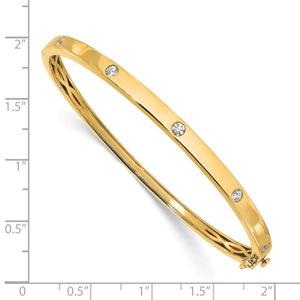 True Origin 14k 3/4 carat Lab Grown Diamond VS D E F 6.75 inch Bangle (BM9958-035-YLD)