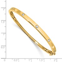 True Origin 14K Yellow Gold 0.75 Carat Lab Grown Diamond VS+ F+ Complete Bangle, 6.75" view 3