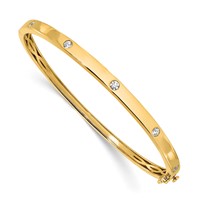 True Origin 14K Yellow Gold 0.75 Carat Lab Grown Diamond VS+ F+ Complete Bangle, 6.75" view 1