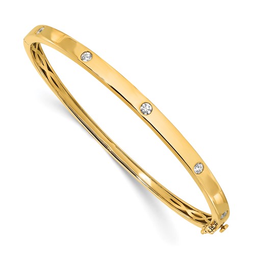 True Origin 14K Yellow Gold 0.75 Carat Lab Grown Diamond VS+ F+ Complete Bangle, 6.75"