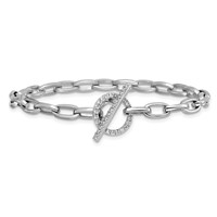 True Origin 14K White Gold 0.33 Carat Lab Grown Diamond VS+ F+ Complete Toggle Bracelet, 7" view 3
