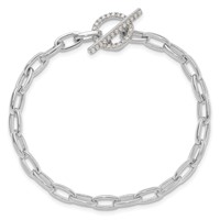 True Origin 14K White Gold 0.33 Carat Lab Grown Diamond VS+ F+ Complete Toggle Bracelet, 7" view 4