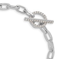 True Origin 14K White Gold 0.33 Carat Lab Grown Diamond VS+ F+ Complete Toggle Bracelet, 7" view 5