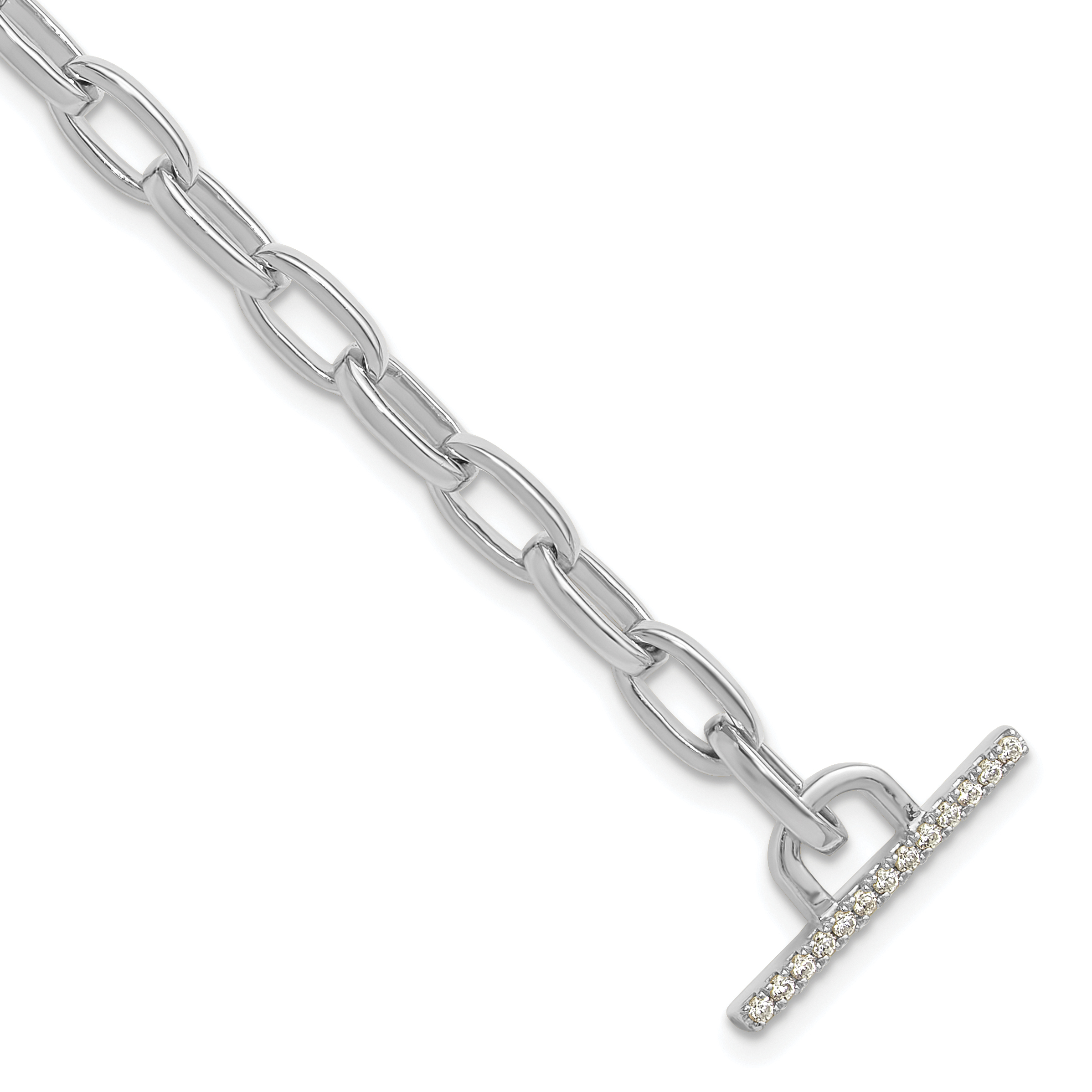 True Origin 14k White Gold 1/3 carat Lab Grown Diamond VS D E F 7 inch Toggle Bracelet (BM9959-036-WLD)