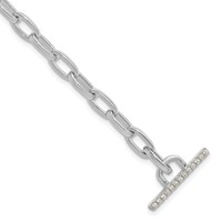 True Origin 14K White Gold 0.33 Carat Lab Grown Diamond VS+ F+ Complete Toggle Bracelet, 7" view 1