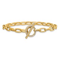 True Origin 14K Yellow Gold 0.33 Carat Lab Grown Diamond VS+ F+ Complete Toggle Bracelet, 7" view 3