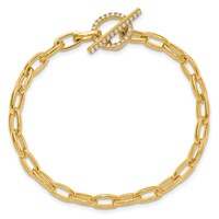 True Origin 14K Yellow Gold 0.33 Carat Lab Grown Diamond VS+ F+ Complete Toggle Bracelet, 7" view 4