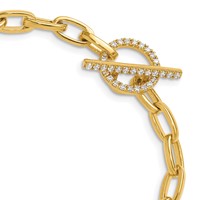 True Origin 14K Yellow Gold 0.33 Carat Lab Grown Diamond VS+ F+ Complete Toggle Bracelet, 7" view 5