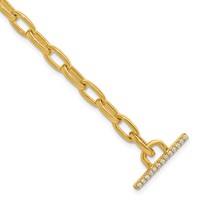 True Origin 14K Yellow Gold 0.33 Carat Lab Grown Diamond VS+ F+ Complete Toggle Bracelet, 7" view 1