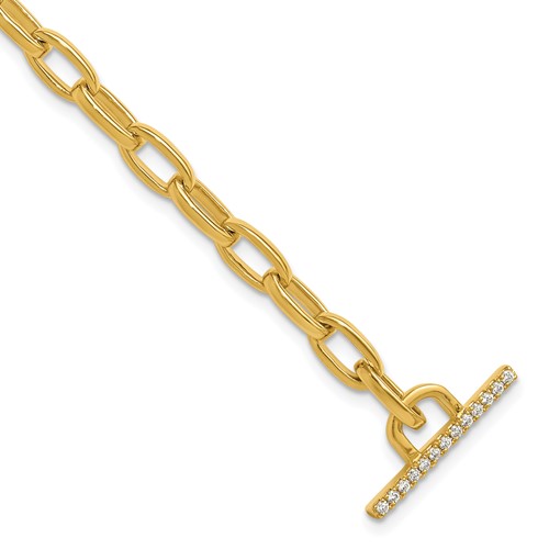True Origin 14K Yellow Gold 0.33 Carat Lab Grown Diamond VS+ F+ Complete Toggle Bracelet, 7"