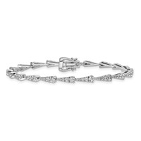 True Origin 14K White Gold 2.20 Carat Lab Grown Diamond VS+ F+ Complete Fashion Bracelet, 7" view 3