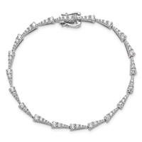 True Origin 14K White Gold 2.20 Carat Lab Grown Diamond VS+ F+ Complete Fashion Bracelet, 7" view 4