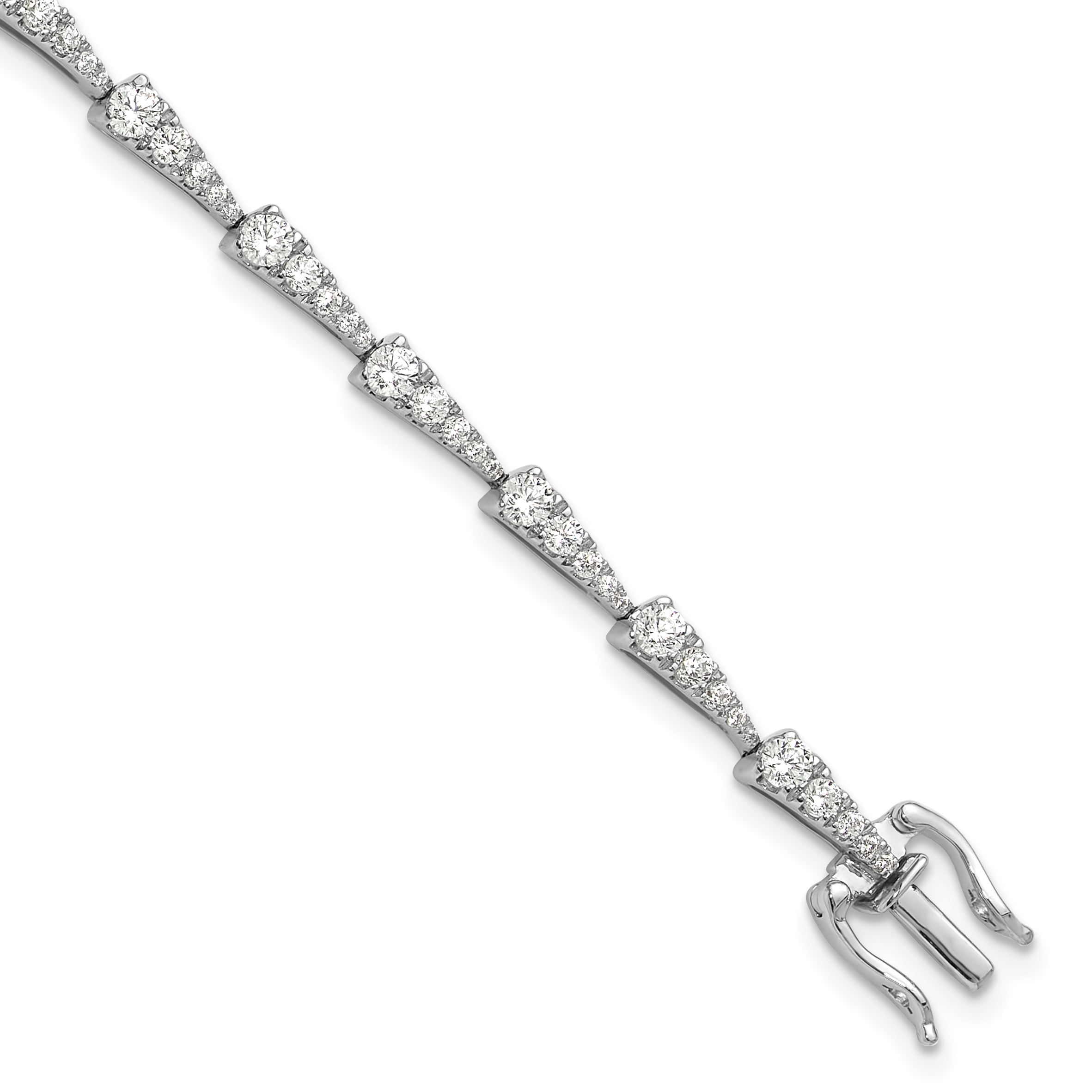 True Origin 14k White Gold 2 1/5 carat Lab Grown Diamond VS D E F 7 inch Fancy Bracelet (BM9960-220-WLD)
