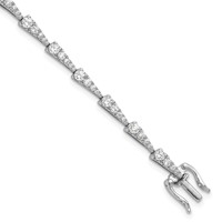 True Origin 14K White Gold 2.20 Carat Lab Grown Diamond VS+ F+ Complete Fashion Bracelet, 7" view 1