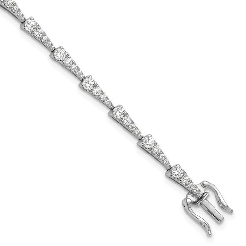 True Origin 14K White Gold 2.20 Carat Lab Grown Diamond VS+ F+ Complete Fashion Bracelet, 7"