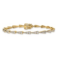 True Origin 14K Yellow Gold 2.20 Carat Lab Grown Diamond VS+ F+ Complete Fashion Bracelet, 7" view 3